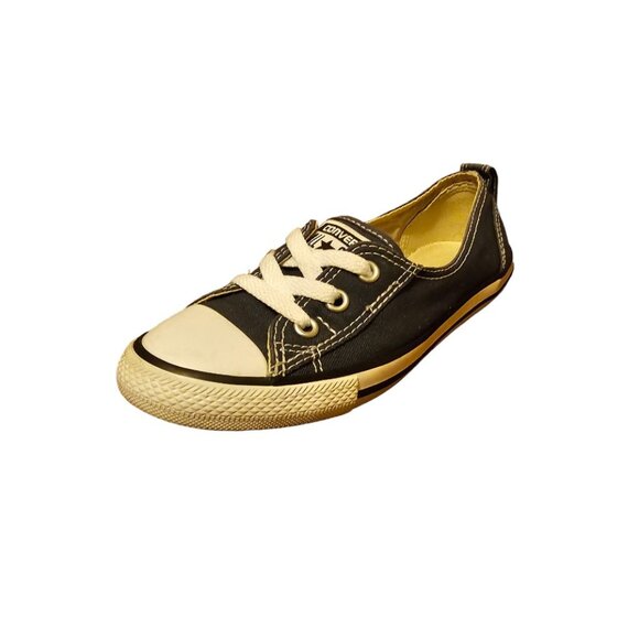 Womens Navy Blue Chuck Taylor Ballet Lace Low Shoes by Converse - Picture 2 of 8
